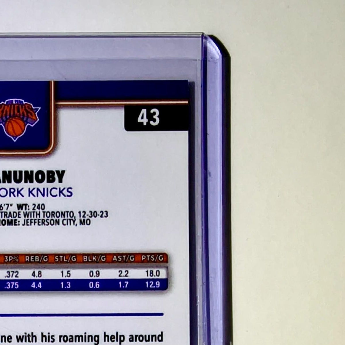 OG Anunoby 2025-26 NBA Topps Chrome Update RayWave Refractor #43 Card NY Knicks