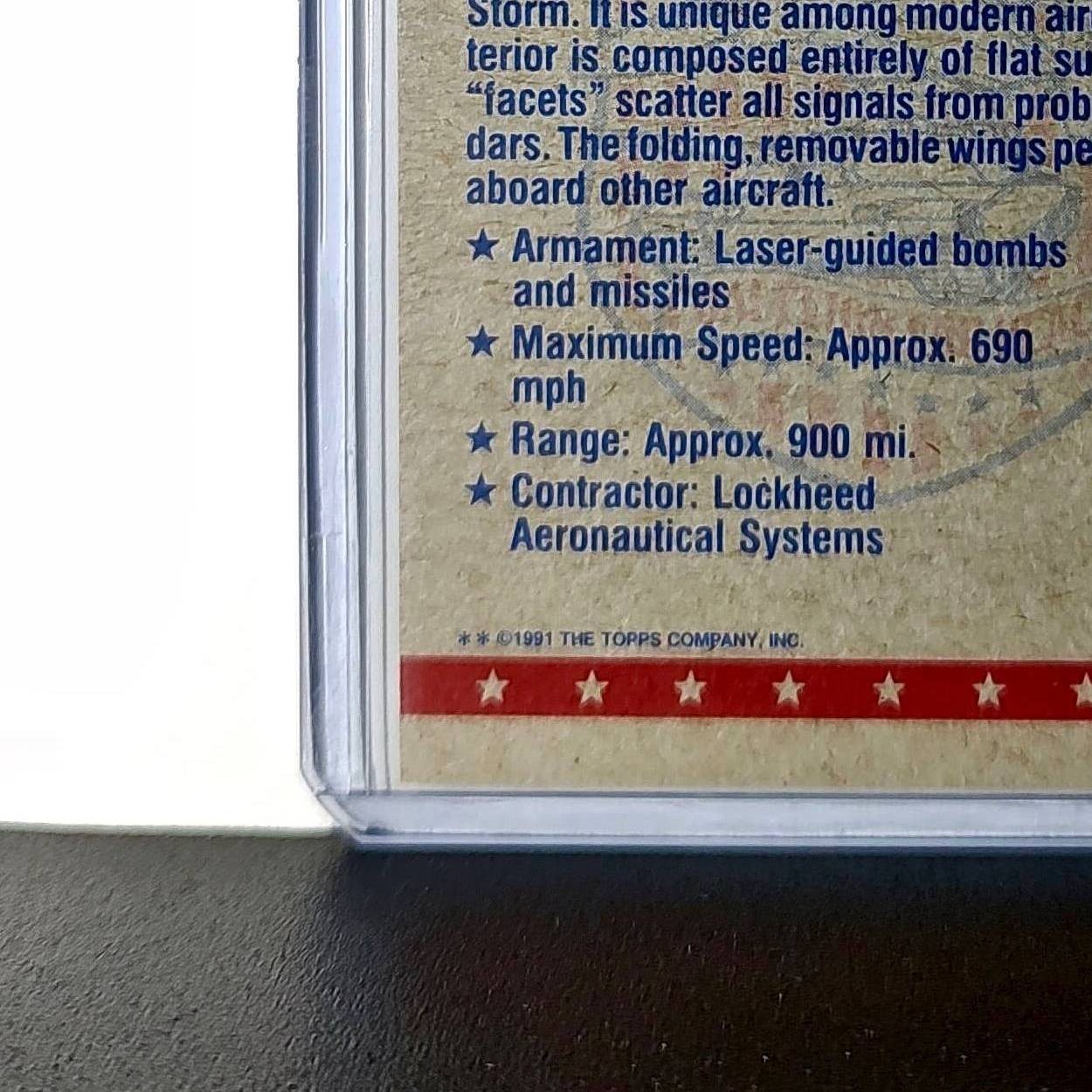 F-117A Stealth Fighter 1991 Topps Desert Storm #21 Card