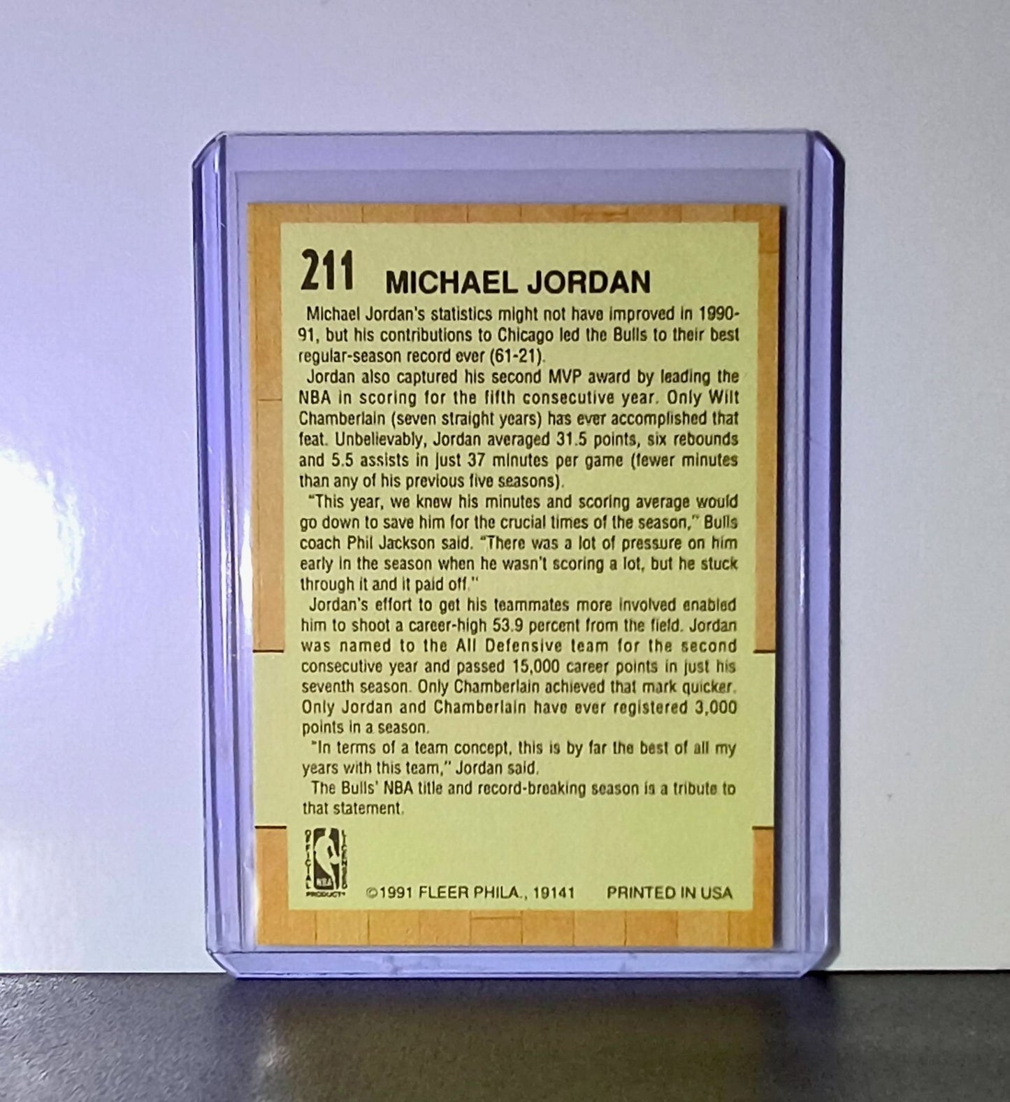 Michael Jordan 1991-92 Fleer All-Star Team #211 Basketball Card Chicago Bulls