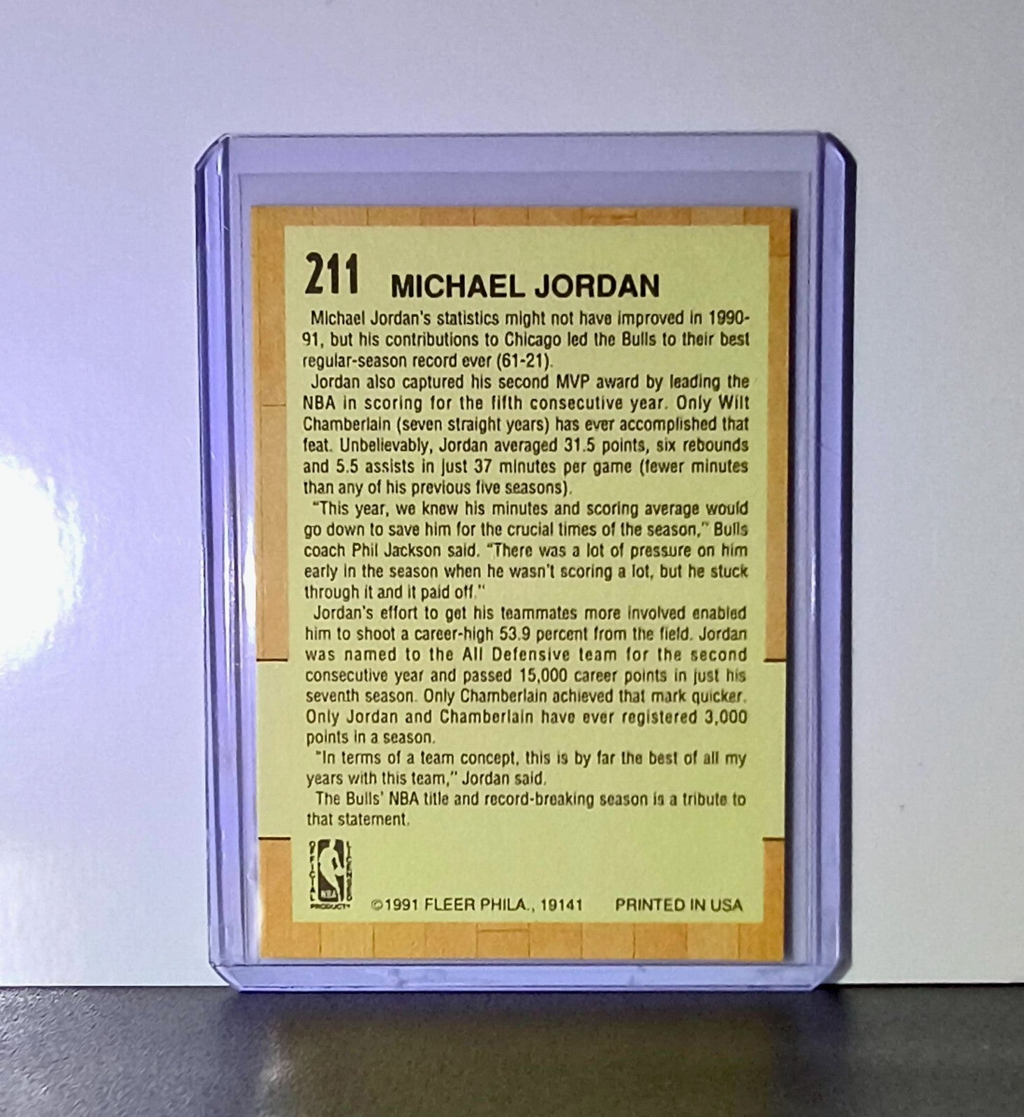 Michael Jordan 1991-92 Fleer All-Star Team #211 Basketball Card Chicago Bulls