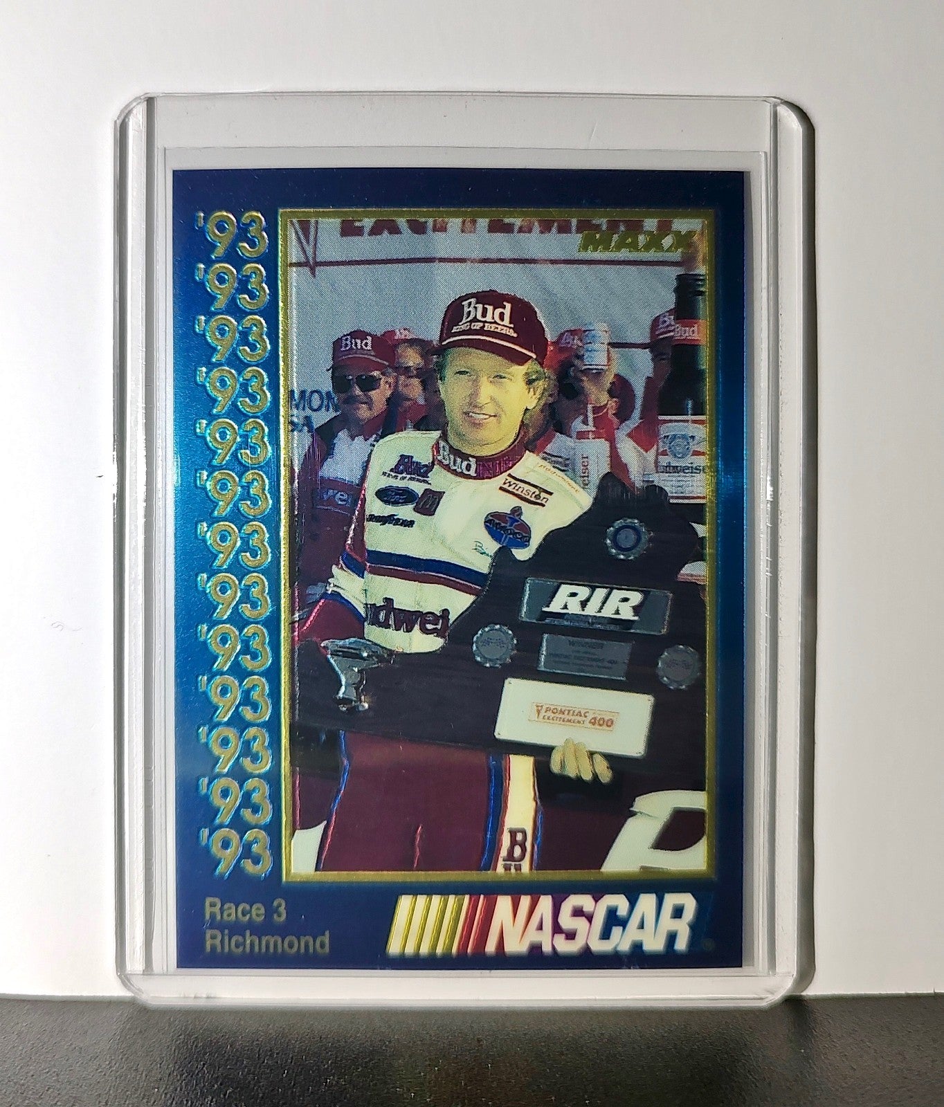 Race 3 Richmond YR 1993 Maxx Premier Plus Racing #181 NASCAR Card Junior Johnson