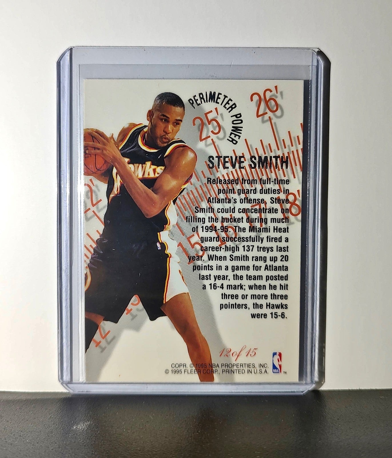 Steve Smith 1995-96 Flair NBA #12 Perimeter Power Card