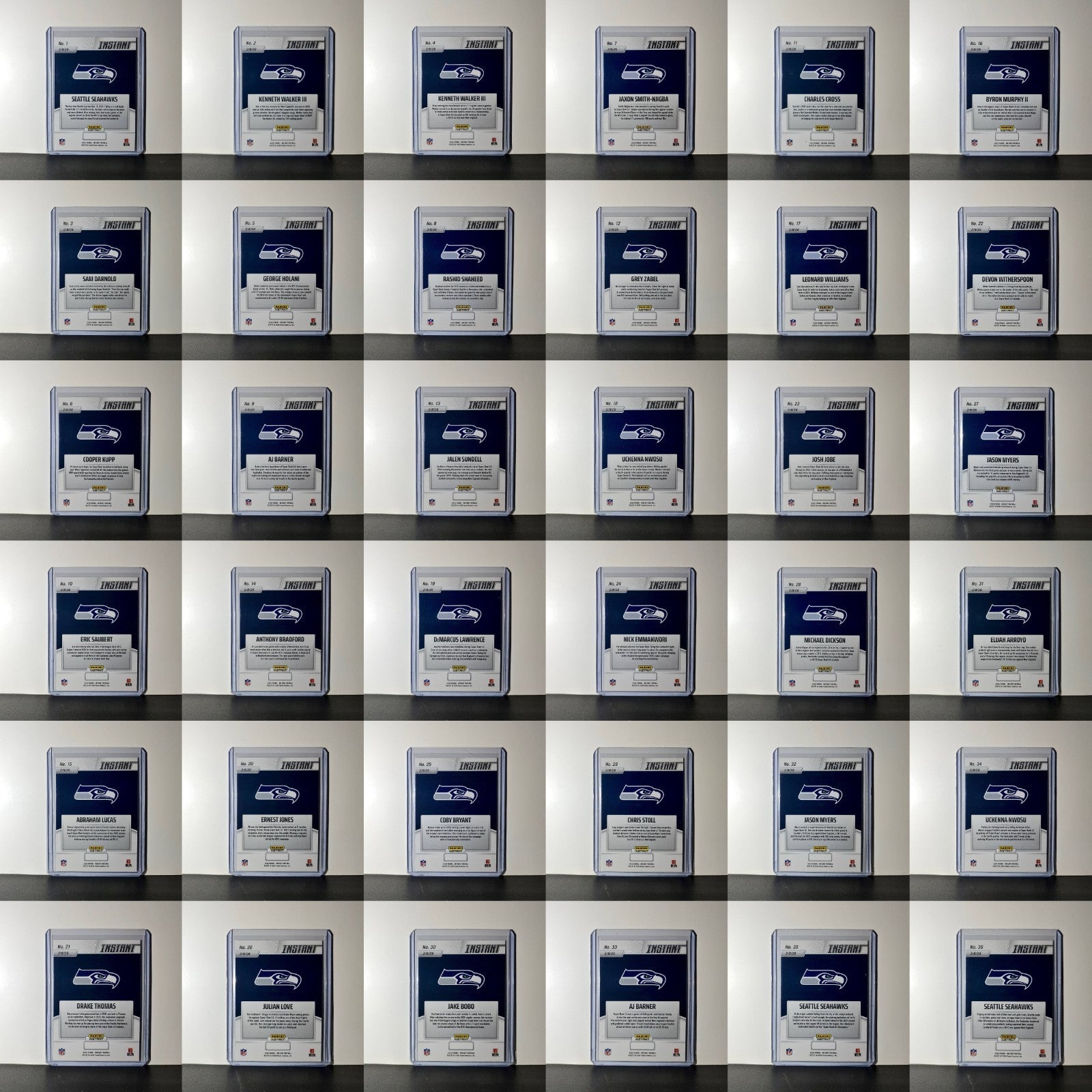 2026 Panini Super Bowl LIX Complete 36 Card Seattle Seahawks Football Card Set