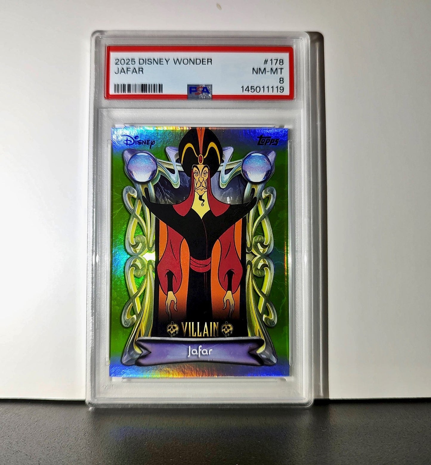Jafar 2025 Topps Disney Wonder #178 Card Aladdin PSA 8