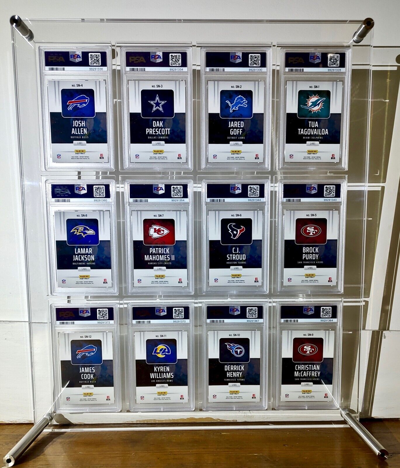 2023 Panini Supernova NFL Complete 24 Card Football Set PSA 10 Gem & Display