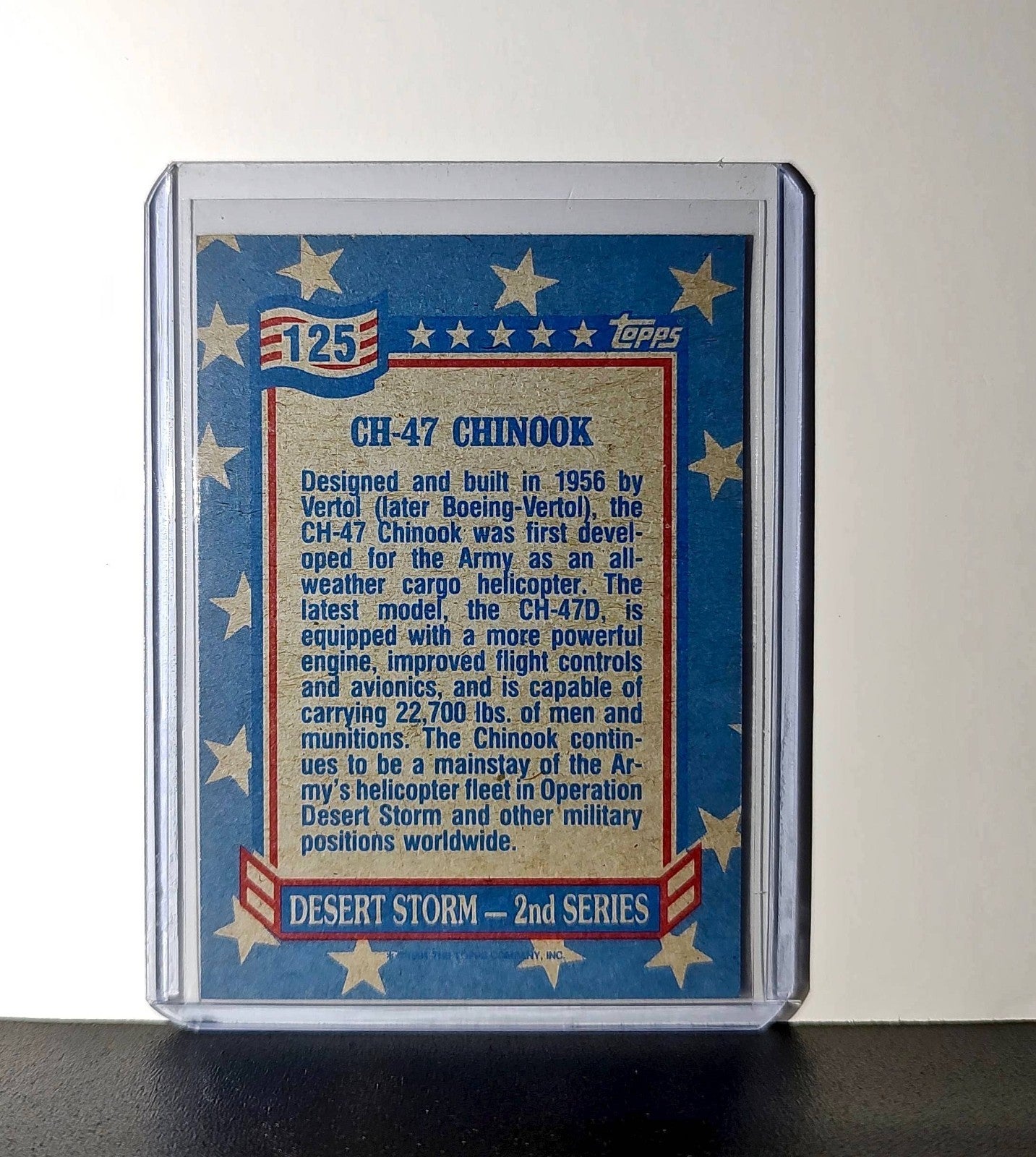 CH-47 Chinook 1991 Topps Desert Storm #125 Card