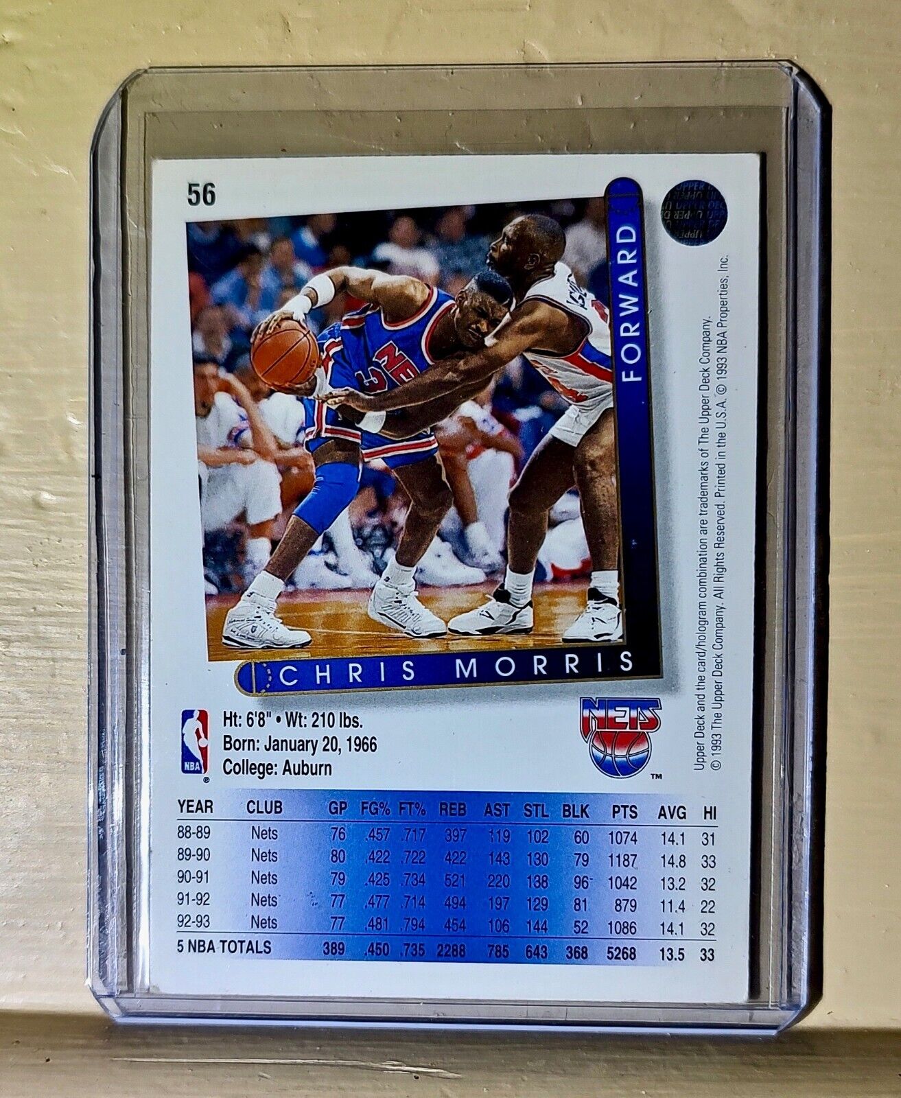 Chris Morris 1993-94 Upper Deck #56 Basketball Card Brooklyn Nets