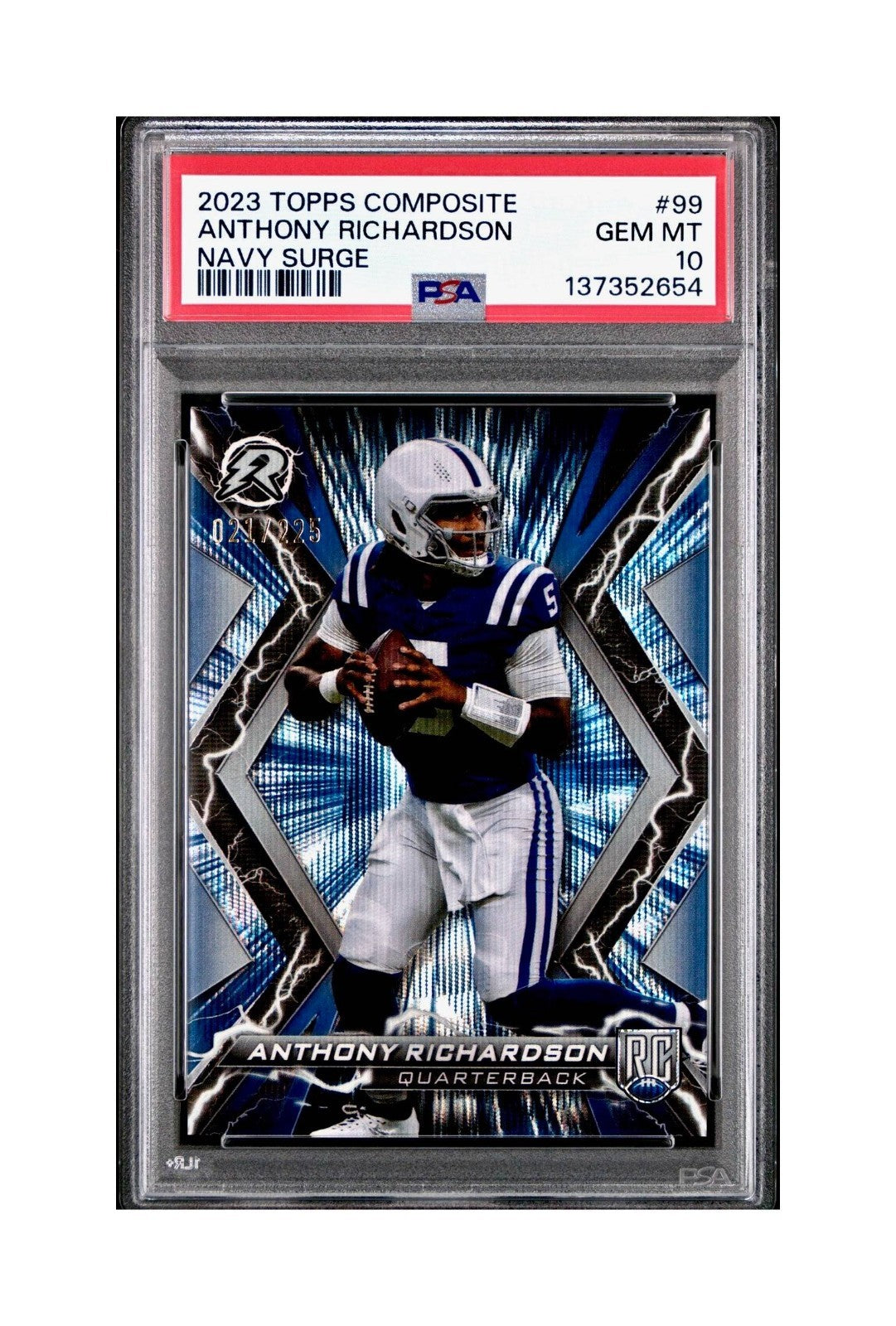 Anthony Richardson 2023 Topps Resurgence 021/225 Navy Surge PSA 10 Gem Mint