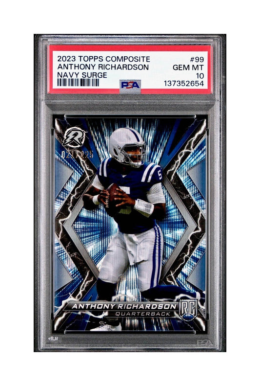 Anthony Richardson 2023 Topps Resurgence 021/225 Navy Surge PSA 10 Gem Mint