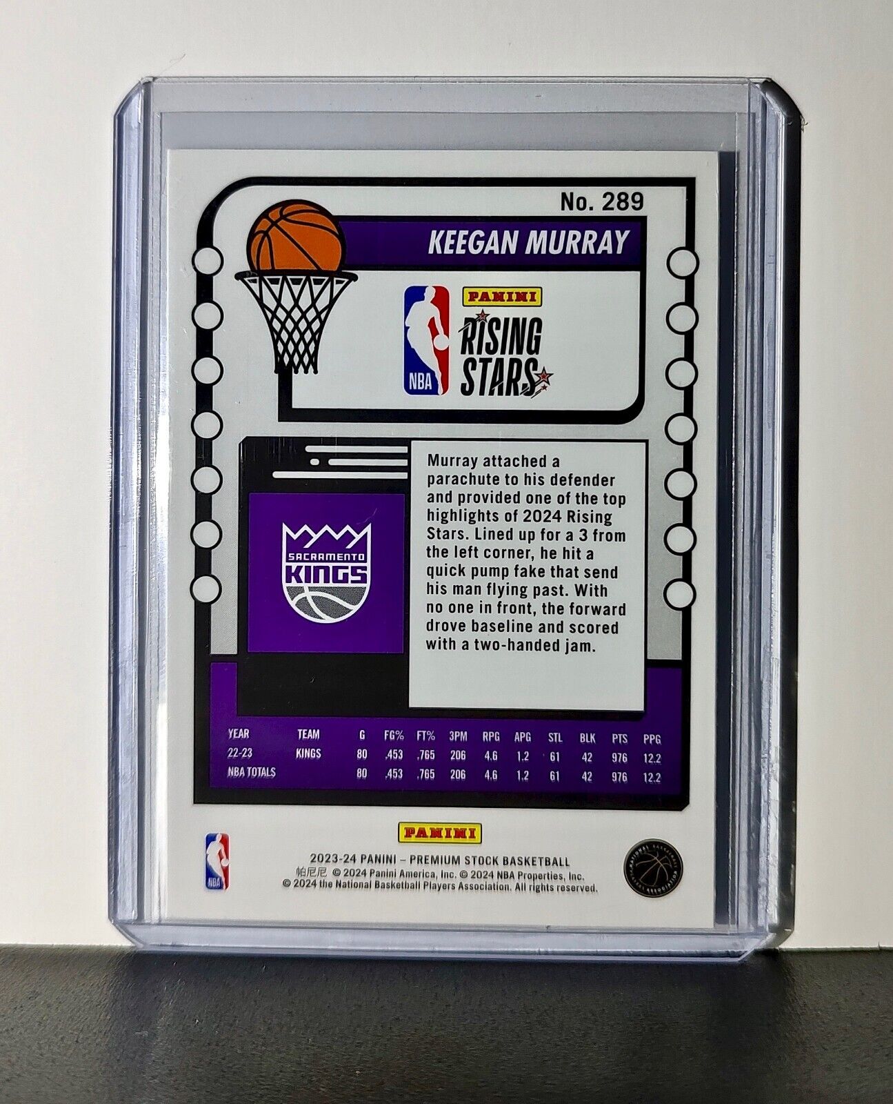 Keegan Murray 2023-24 Panini Premium NBA Hoops Rising Stars #289 Card Kings