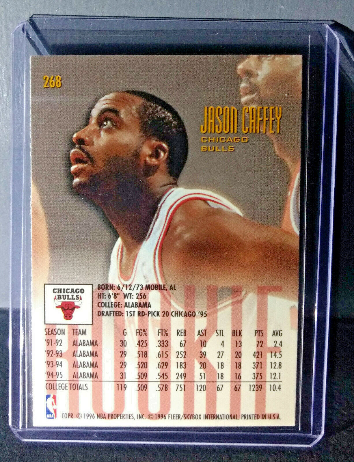 1995-96 Jason Caffey Fleer Ultra #268 Rookie Basketball Card