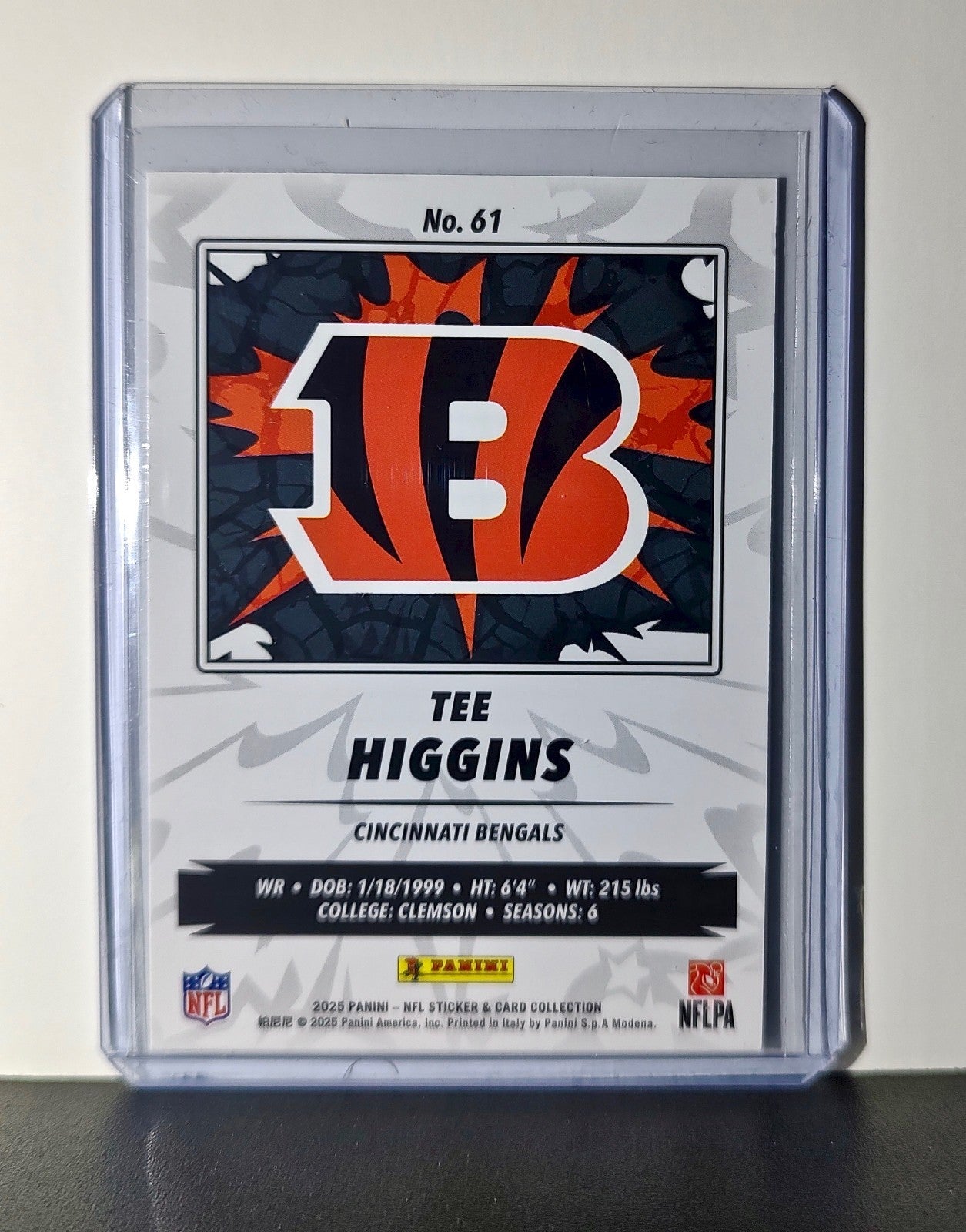 Tee Higgins 2025 Panini NFL #61 Foil Sticker Card Cincinnati Bengals