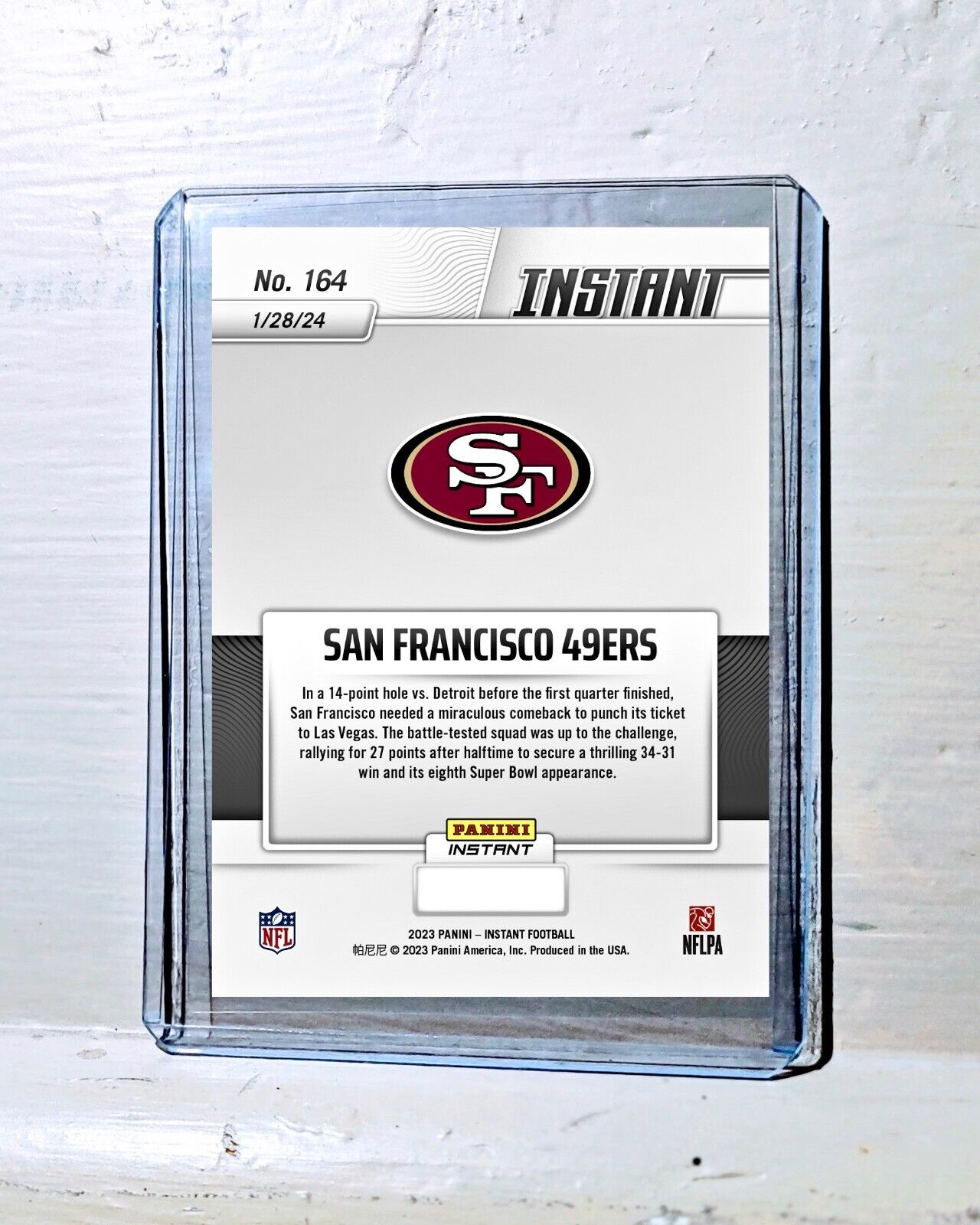 San Francisco 49'ers 2023 Panini NFL Football #164 Card PreSale NFC Champions