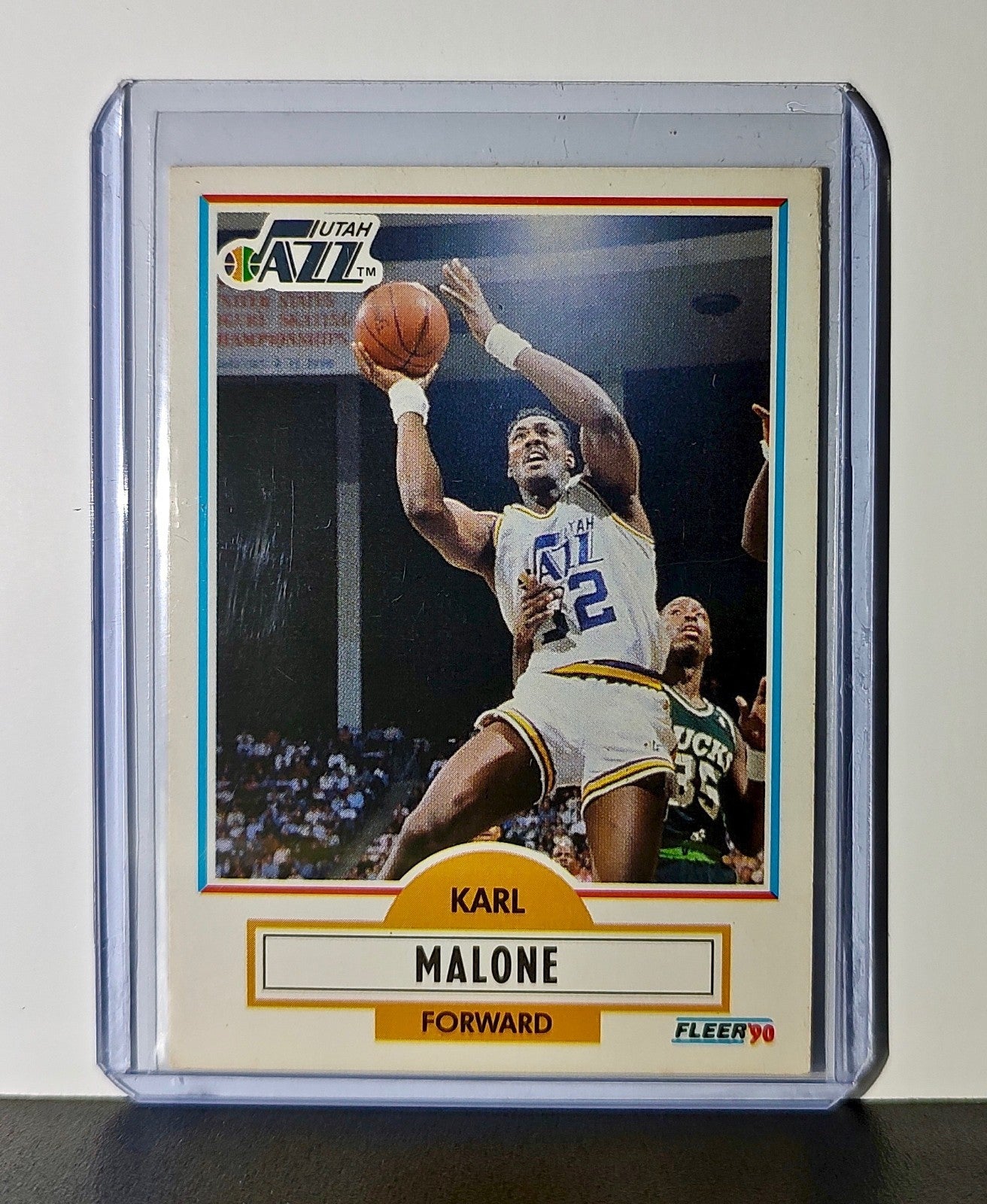 Karl Malone 1990 Fleer NBA #188 Card Utah Jazz