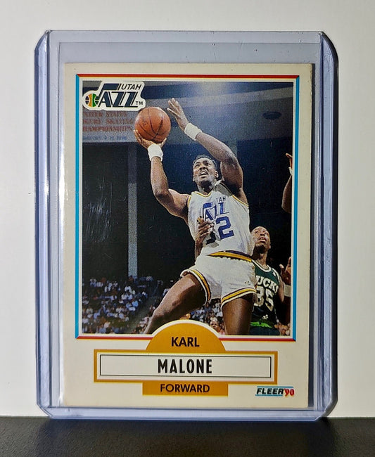 Karl Malone 1990 Fleer NBA #188 Card Utah Jazz