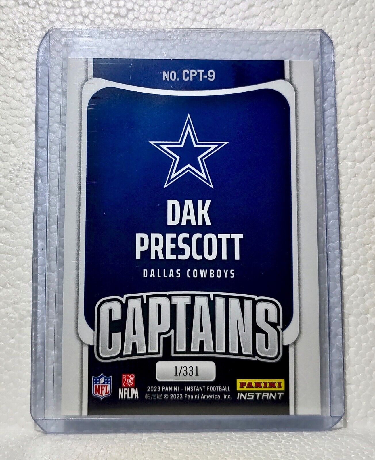 Dak Prescott 2023 Panini NFL Captain #9 Football Card Dallas Cowboys 1/331