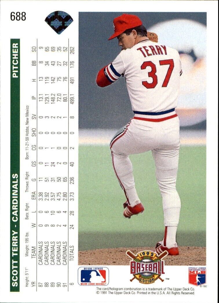 Scott Terry 1992 Upper Deck MLB #688 Baseball Card St. Louis Cardinals