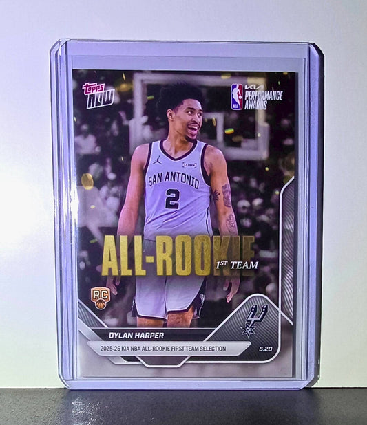 Dylan Harper Rookie 2025-26 Topps Now NBA All-Rookie 1st Team San Antonio Spurs
