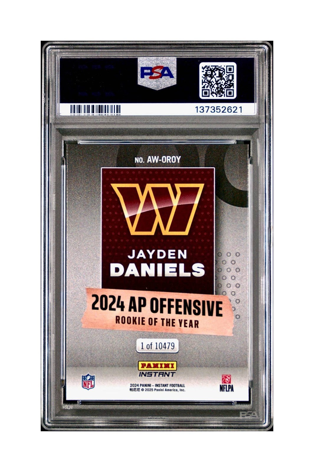 Jayden Daniels 2024 Panini NFL AP Offensive Rookie of the Year Commanders PSA 10
