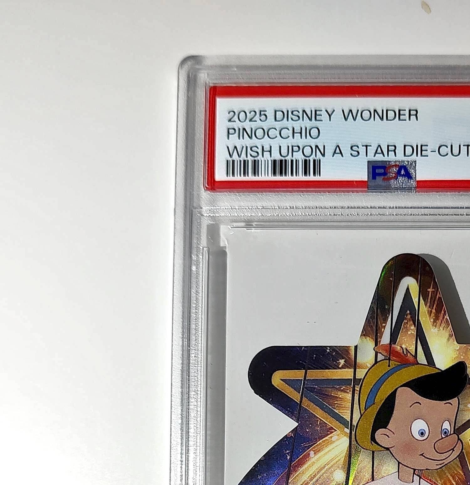 Pinocchio 2025 Topps Chrome Disney #W-1 Wish Upon A Star Die Cut Pinocchio PSA 8