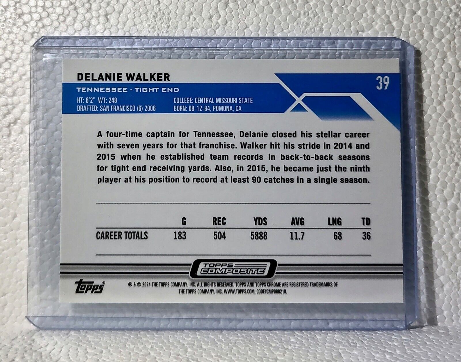 Delanie Walker 2023 Topps Chrome NFL 39 Composite Football Card Tennessee Titans