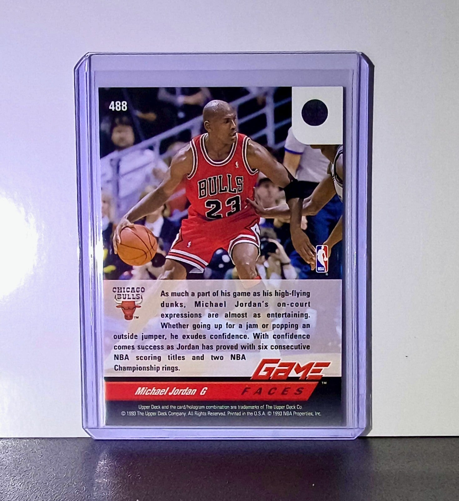 Michael Jordan 1992-93 Upper Deck Game Faces #488 Basketball Card Chicago Bulls