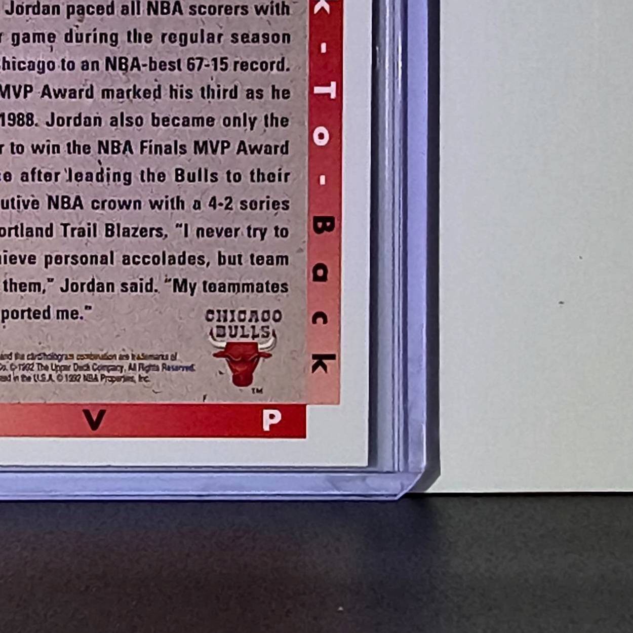 Michael Jordan 1992-93 Upper Deck Back to Back MVP #67 Card Chicago Bulls