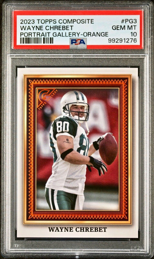 Wayne Chrebet 2023 Topps Portrait Gallery NFL #PG-3 Orange 17/25 Card  PSA 10