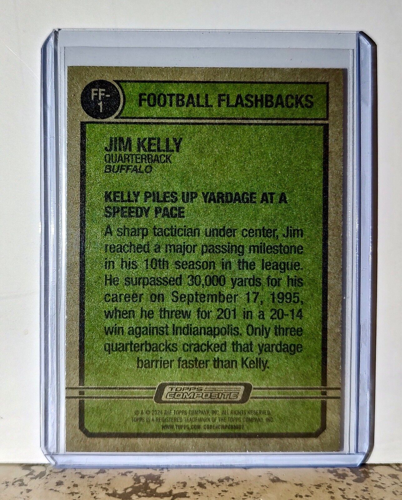 Jim Kelly 2023 Topps 1974 Flashbacks NFL #FF-1 Football Card Buffalo Bills