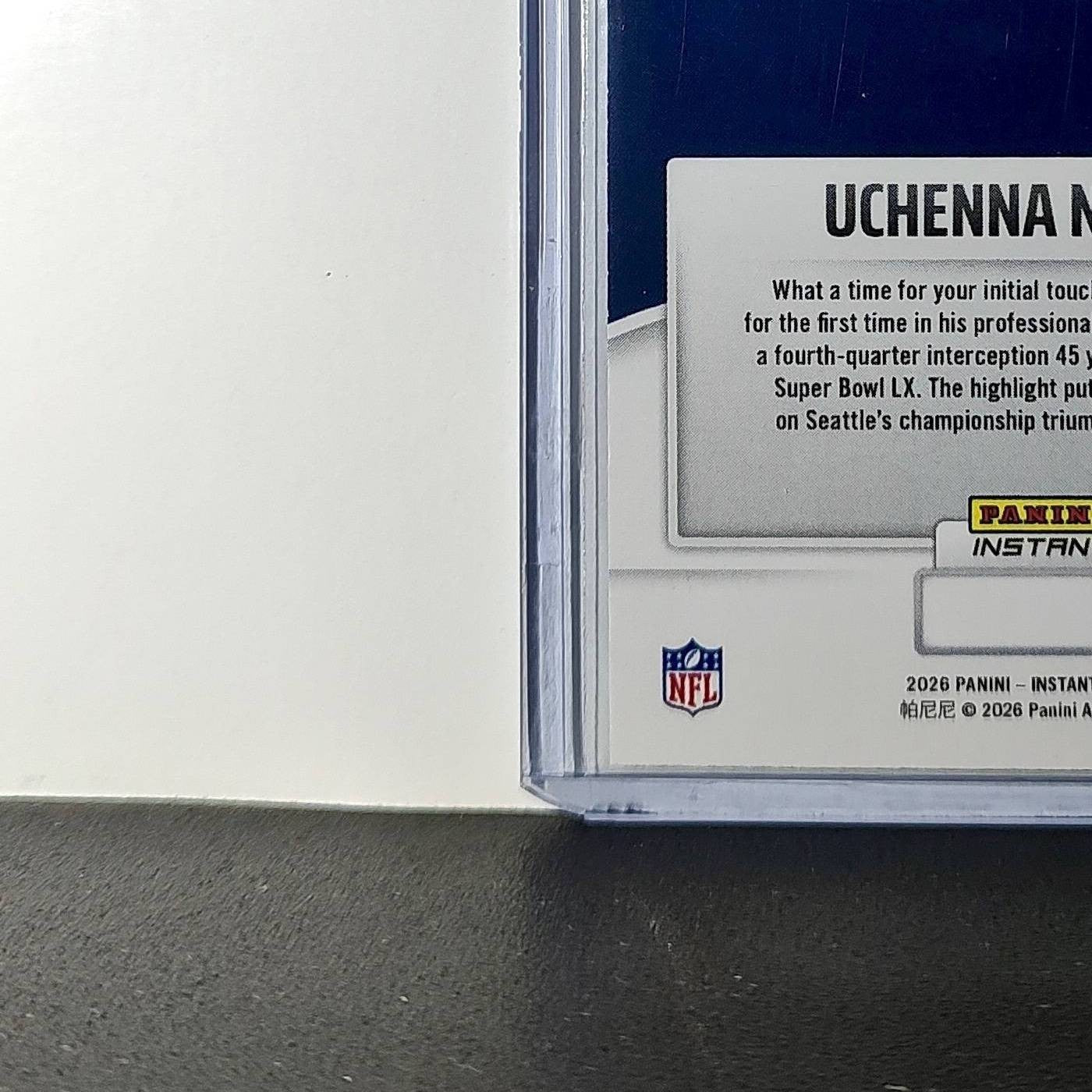 Uchenna Nwosu 2026 Panini NFL Super Bowl LIX Champions #18 Card Seattle Seahawks