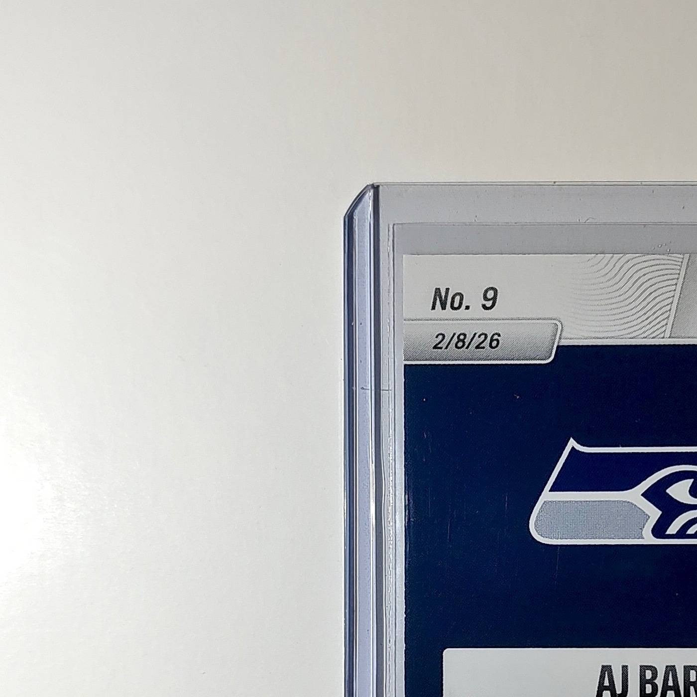 AJ Barner 2026 Panini NFL Super Bowl LIX Champions #9 Card Seattle Seahawks