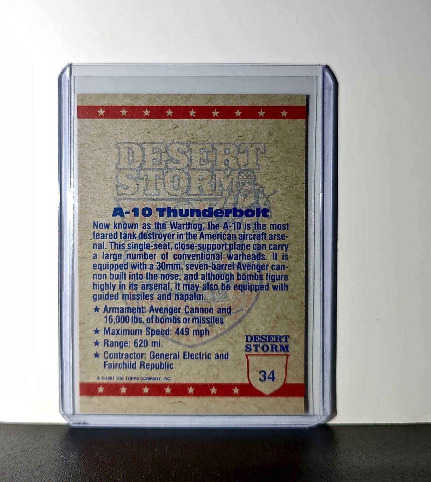 A-10s in Formation 1991 Topps Desert Storm #34 Card