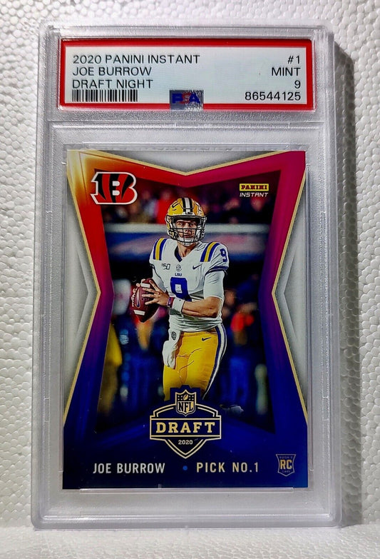 Joe Burrow 2020 Panini NFL Draft Night #1 Football Card 1 of 8156 PSA 9 MINT