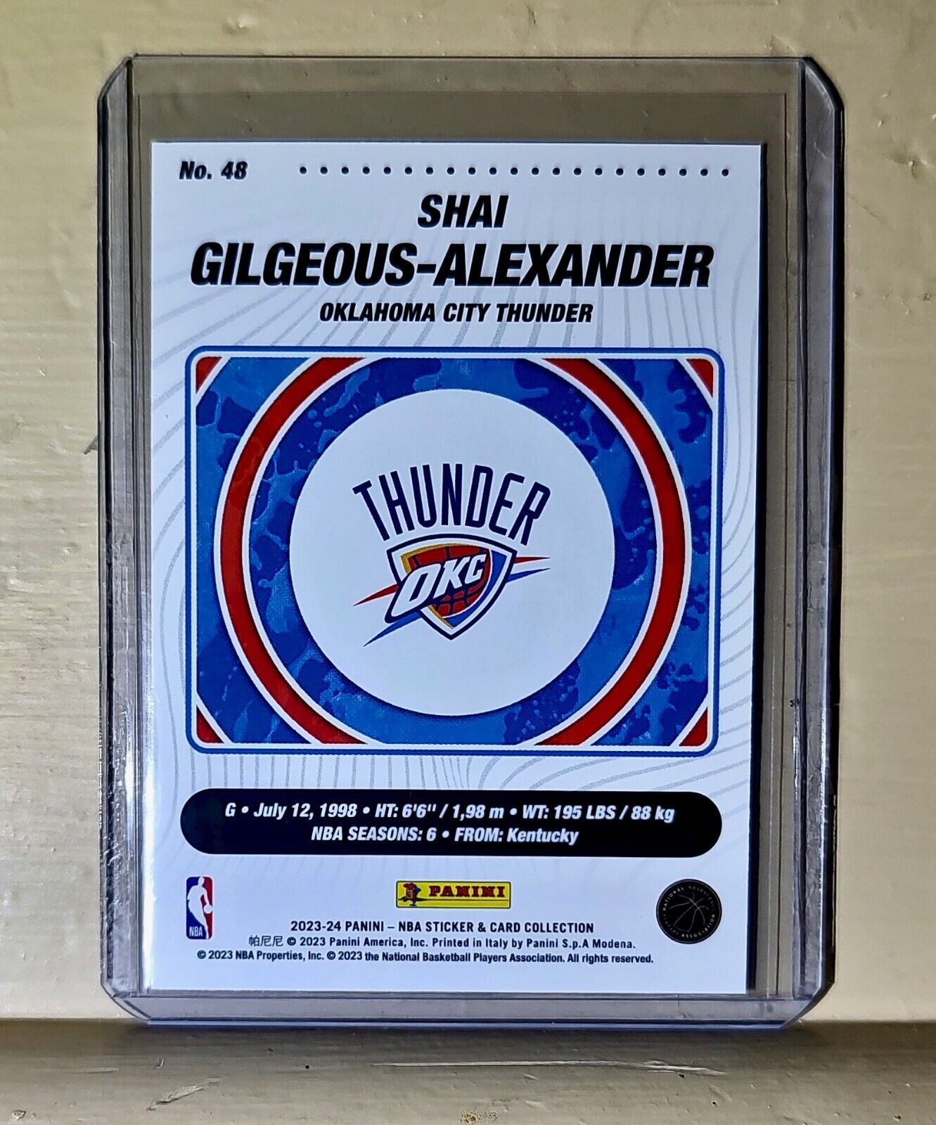 Shai Gilgeous-Alexander 2023-24 Panini NBA Basketball #48 Card OC Thunder