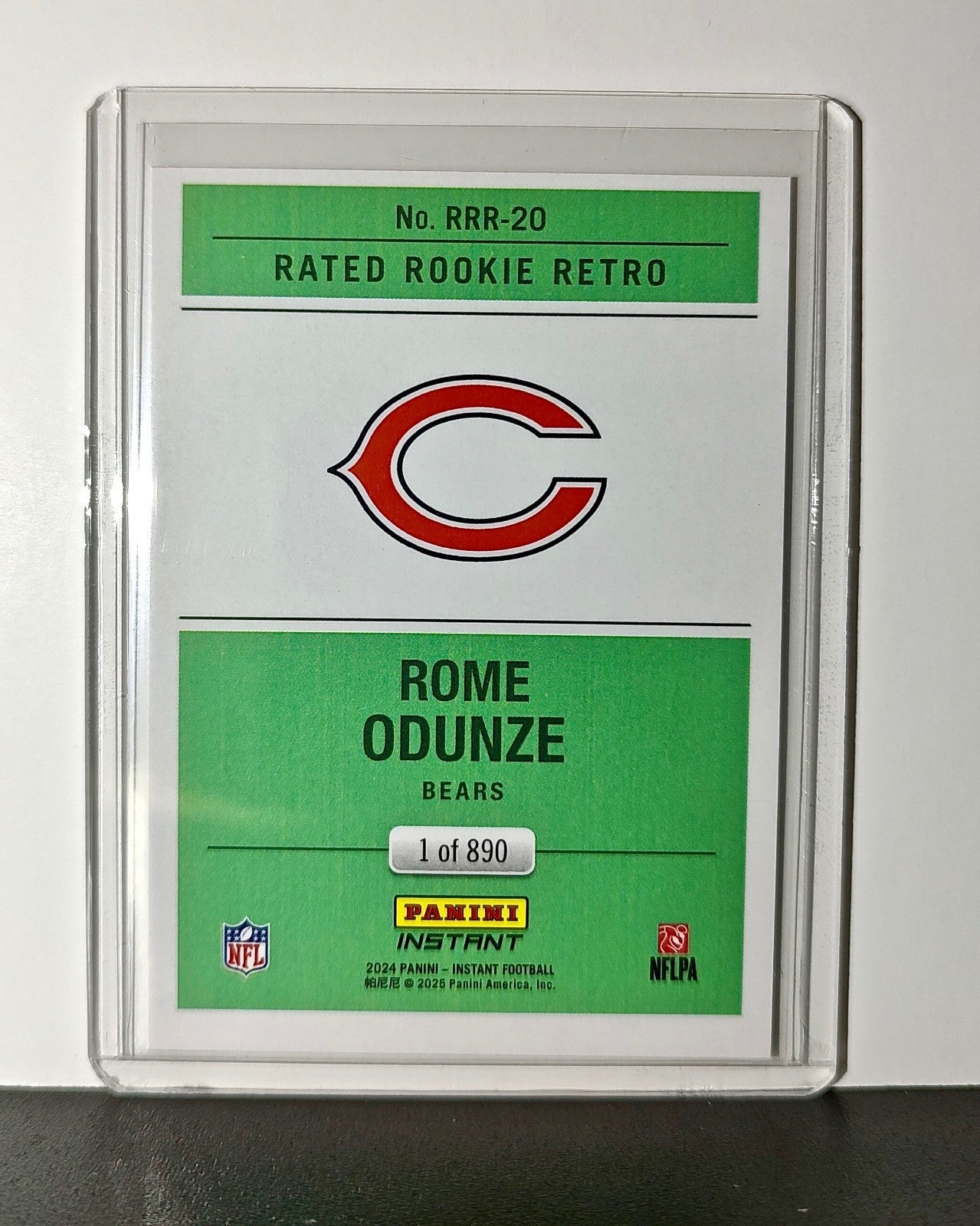 Rome Odunze Rookie 2024 Panini Rated Rookie Retro NFL #20 Card Bears 1 of 890