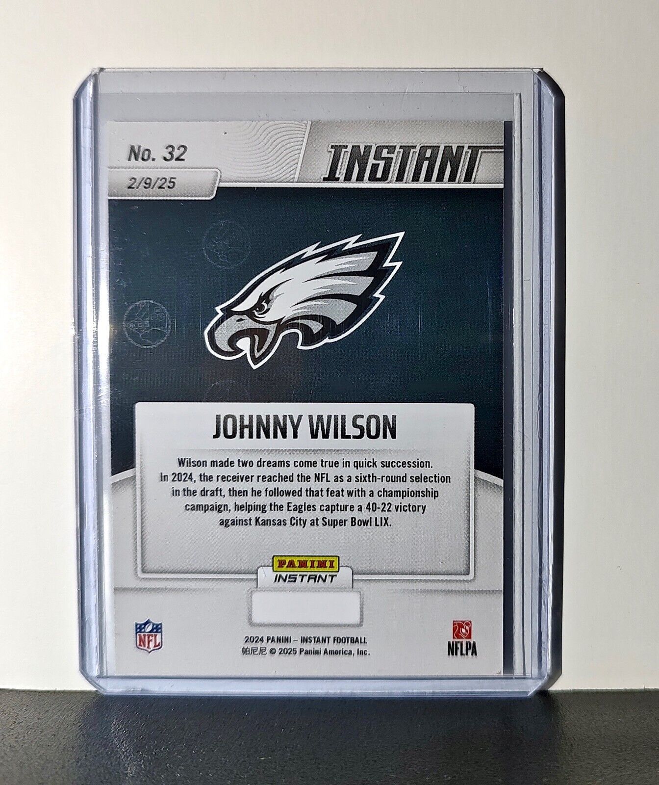 Johnny Wilson Rookie 2024 Panini Super Bowl LIX Champions NFL #32 Football Card