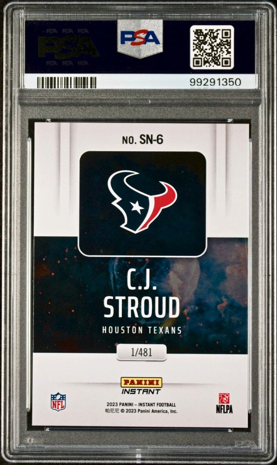 C.J. Stroud 2023 Panini Supernova NFL #SN-6 Football Card Graded PSA 10 Gem