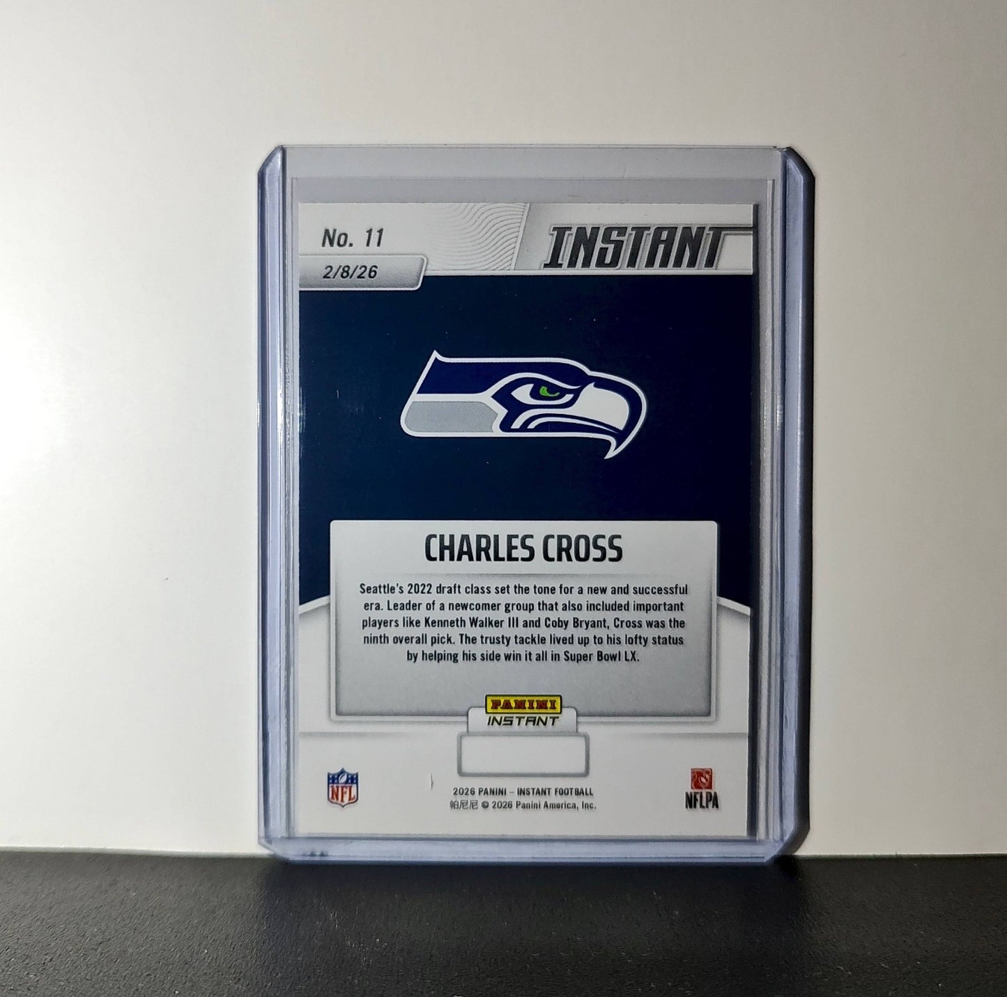 Charles Cross 2026 Panini NFL Super Bowl LIX Champions #11 Card Seattle Seahawks