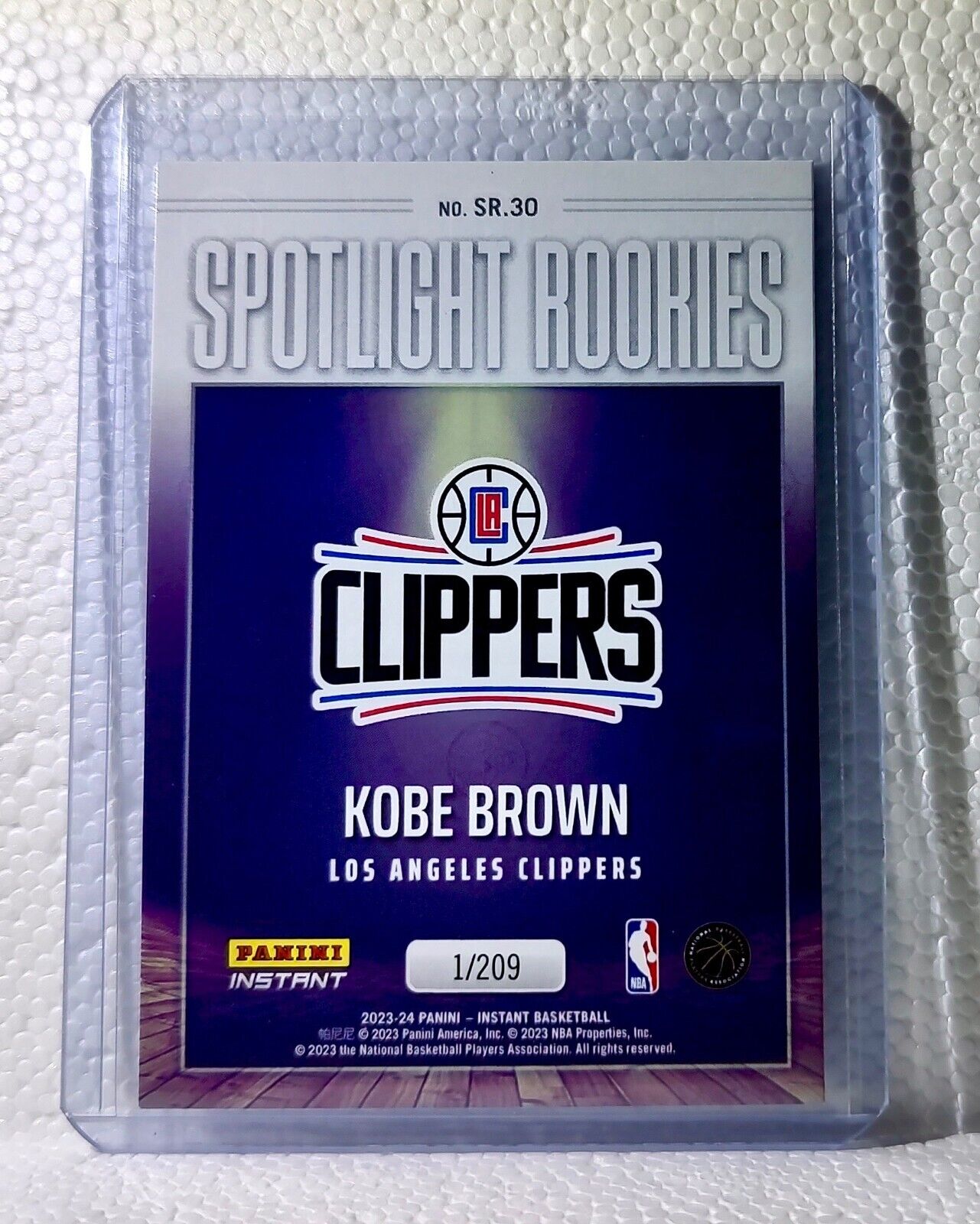 Kobe Brown 2023-24 Panini #30 NBA Spotlight Rookies Basketball Card 1/209