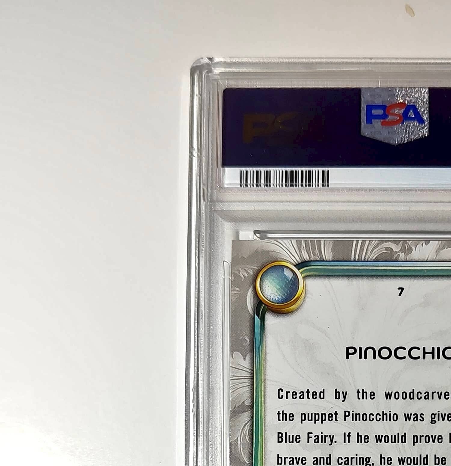 Pinocchio 2025 Topps Disney Wonder #7 Winter Variant Card Pinocchio PSA 8