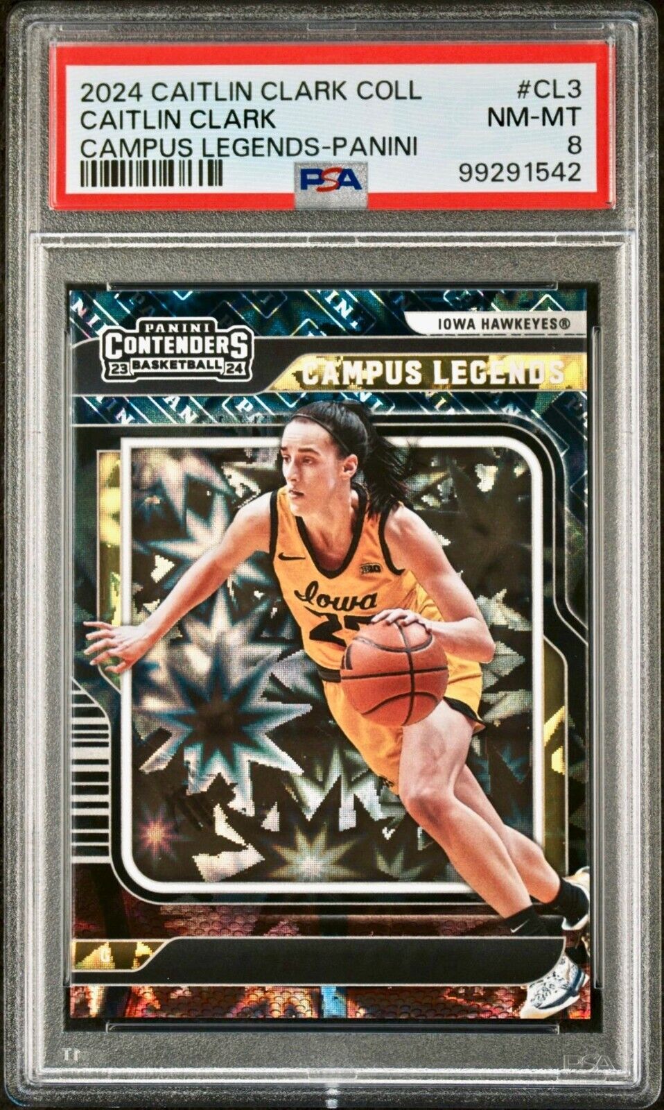 Caitlin Clark 2024 Panini College Contenders Campus Legends #CL3 Card PSA 8