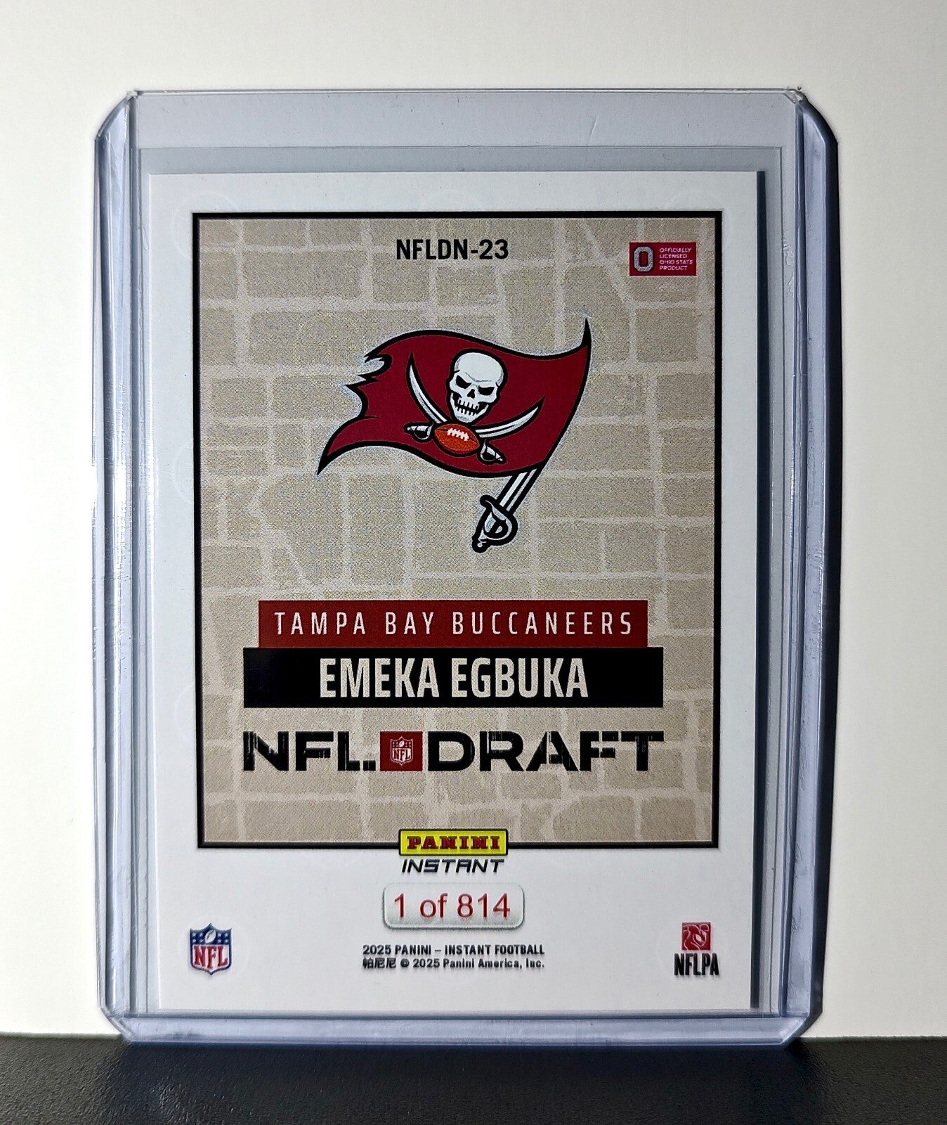 Emeka Egbuka Rookie 2025 NFL Draft #23 Card Tampa Bay Buccaneers 1 of 814