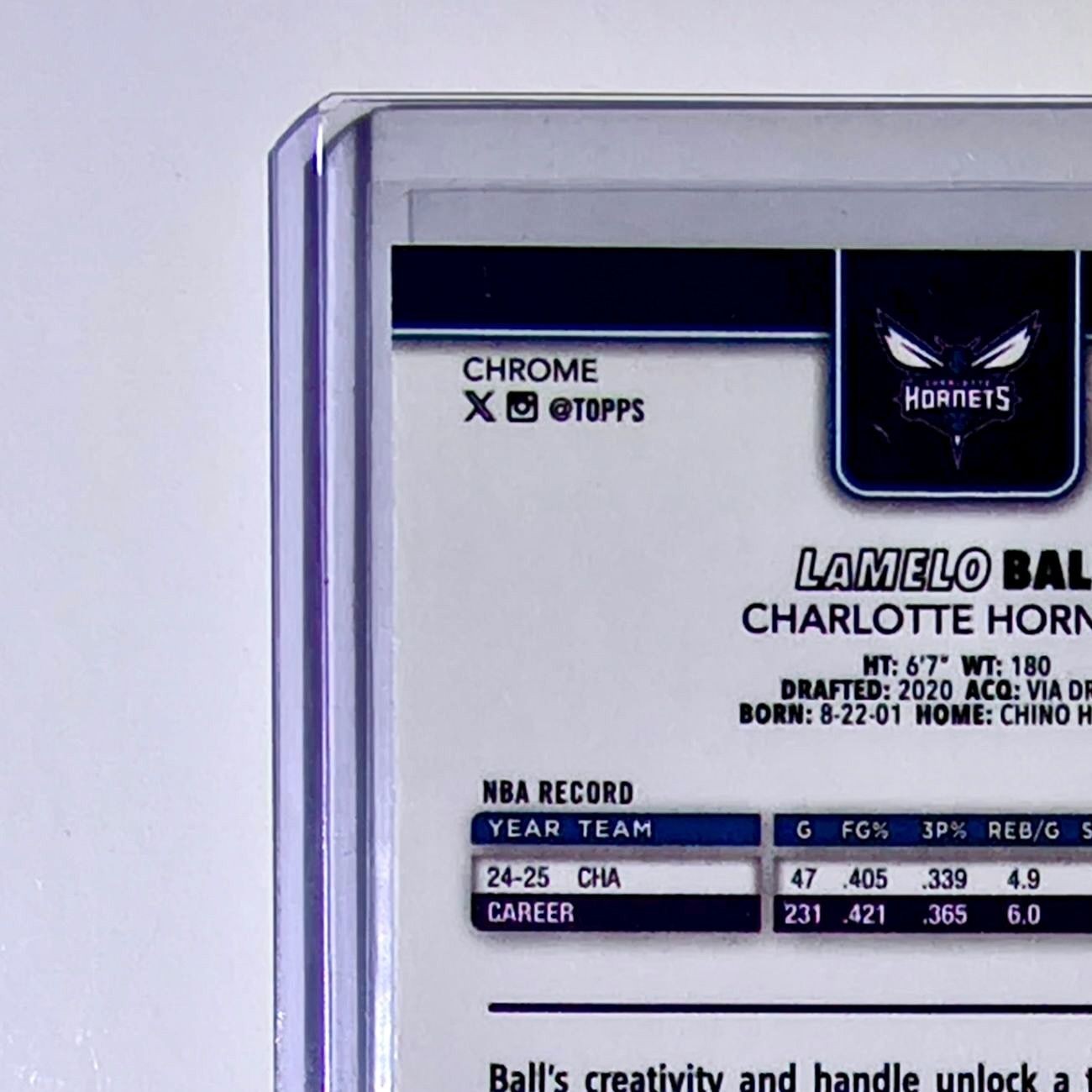 LaMelo Ball 2025-26 NBA Topps Chrome Update Basketball Refractor #50 Hornets
