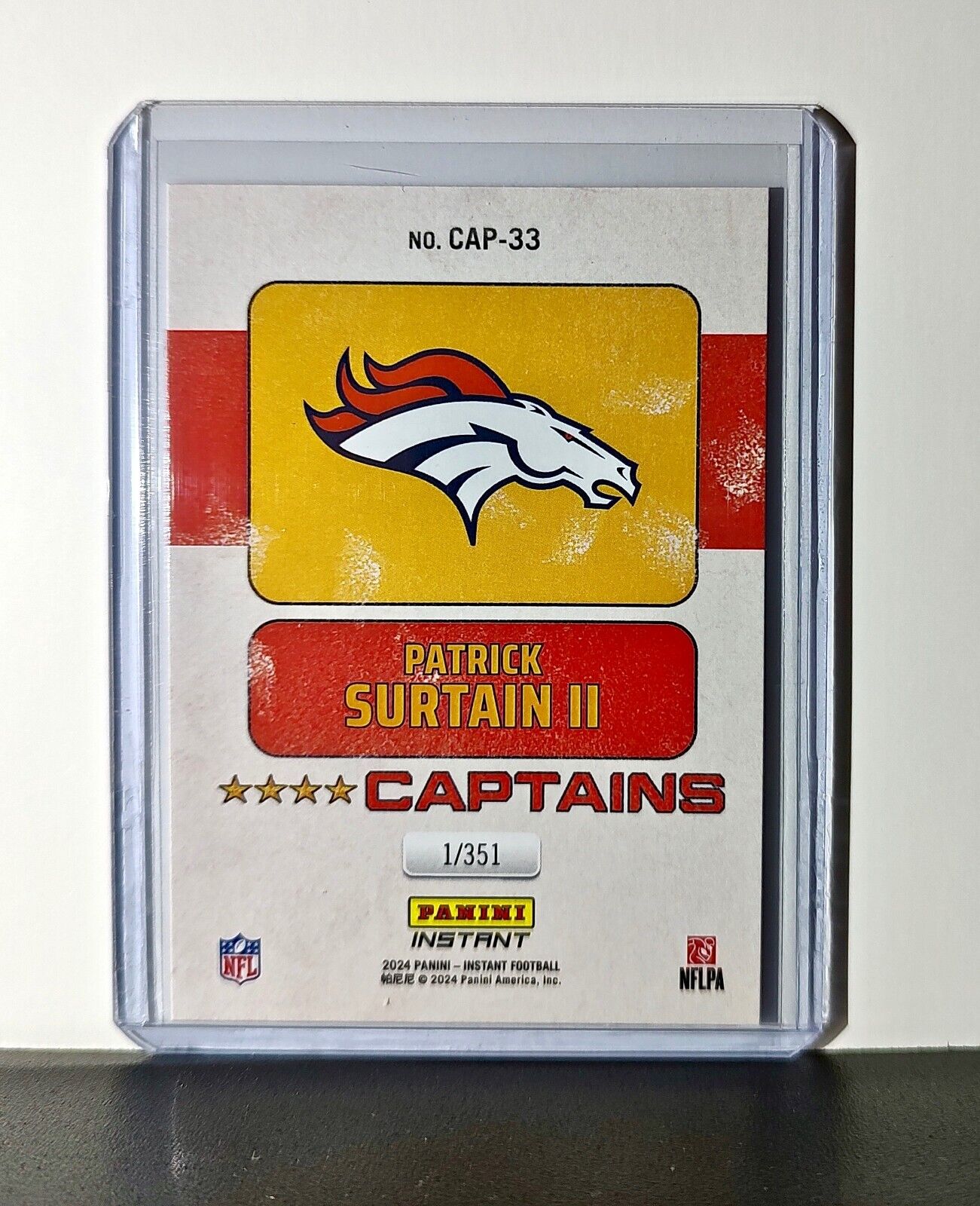 Patrick Surtain II 2024 Panini Captains NFL #33 Card Denver Broncos 1/351