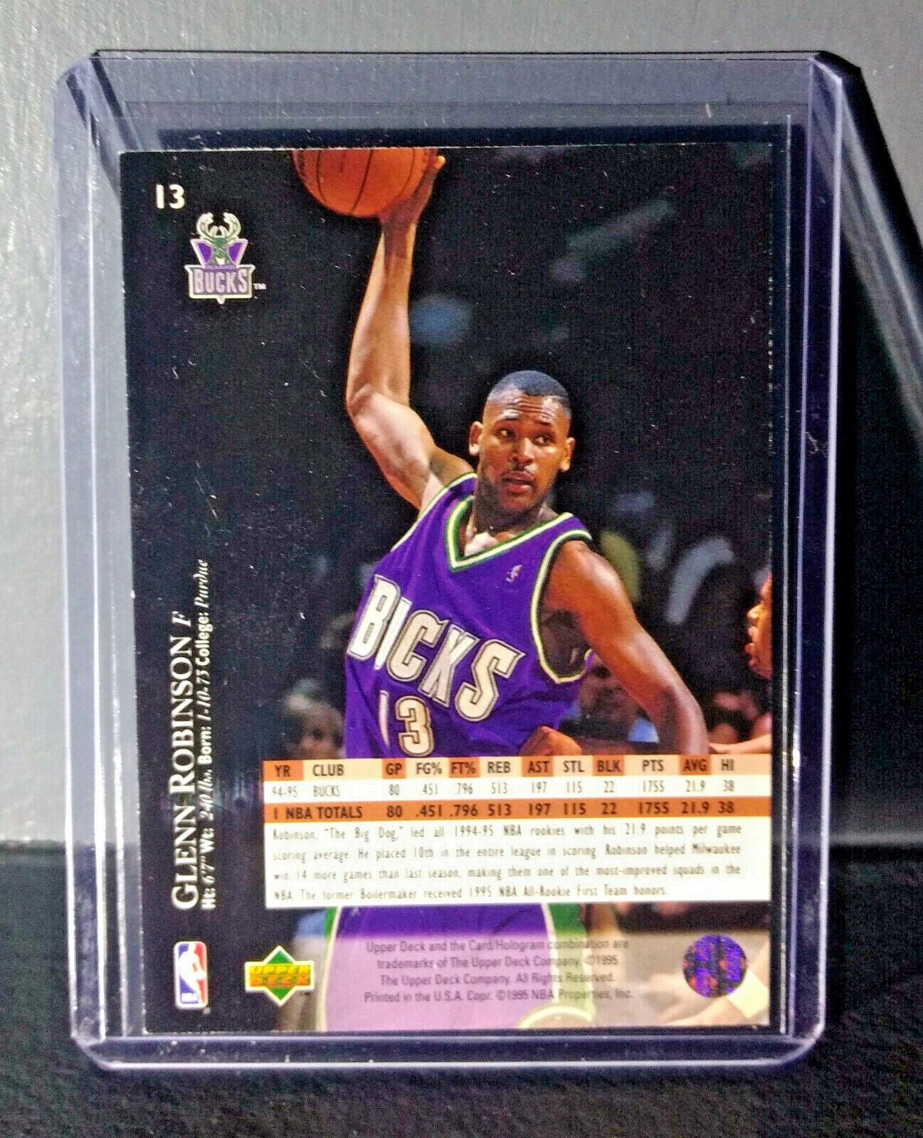 1995-96 Upper Deck Glenn Robinson #13 Basketball Card