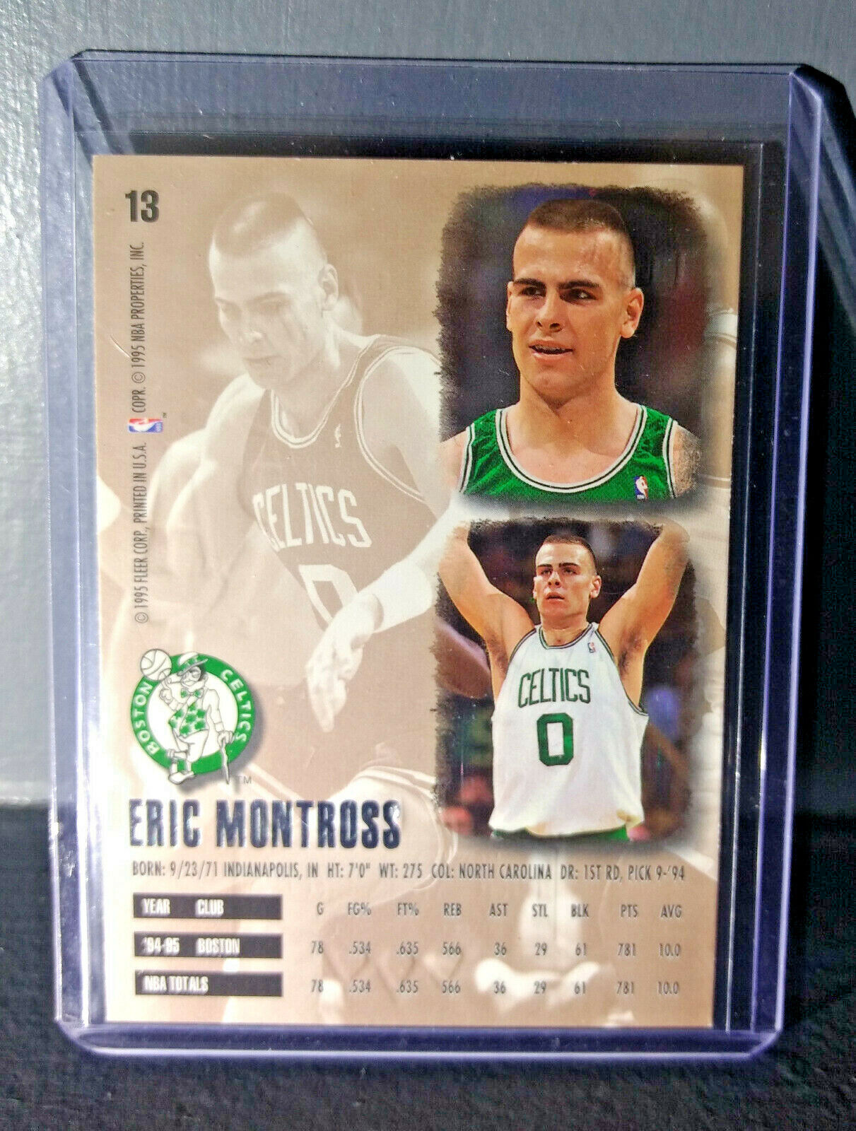 1995-96 Eric Montross Fleer Ultra Gold Medallion #13 Basketball Card