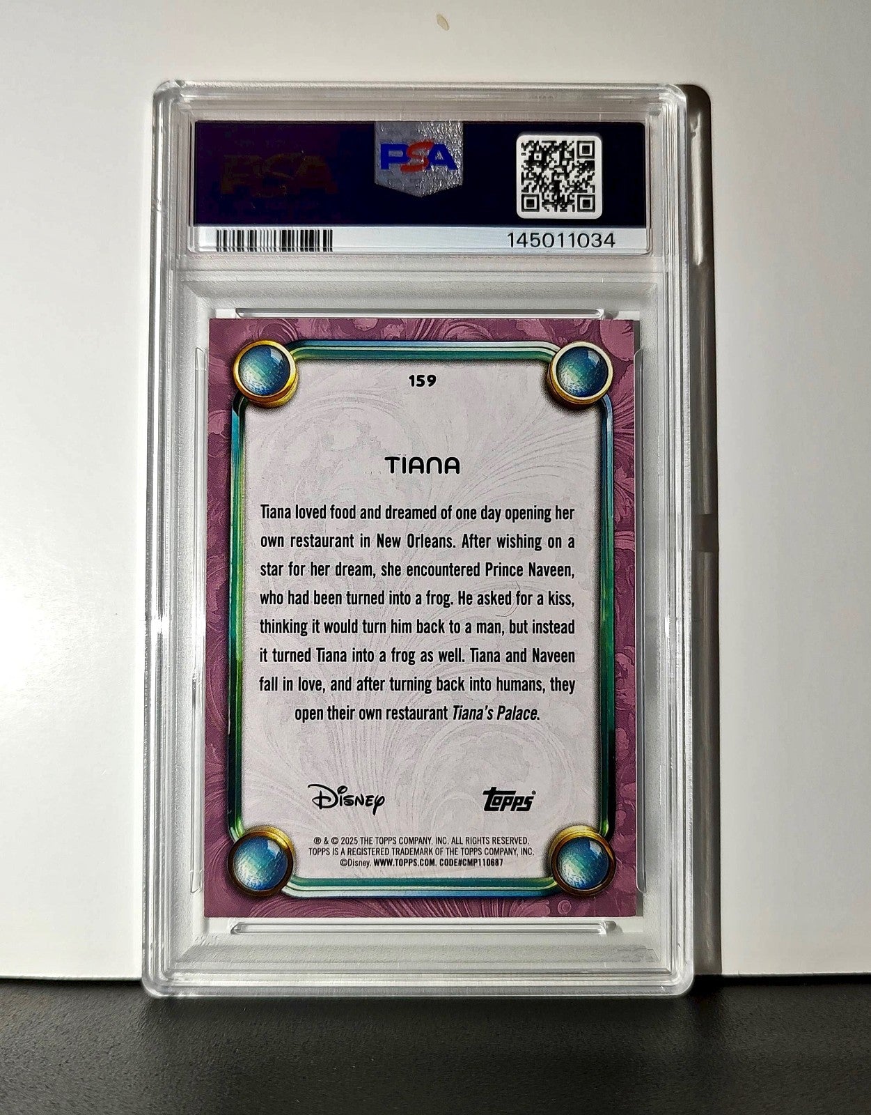 Tiana 2025 Topps Disney Cartoon Princess #159 Card PSA 6