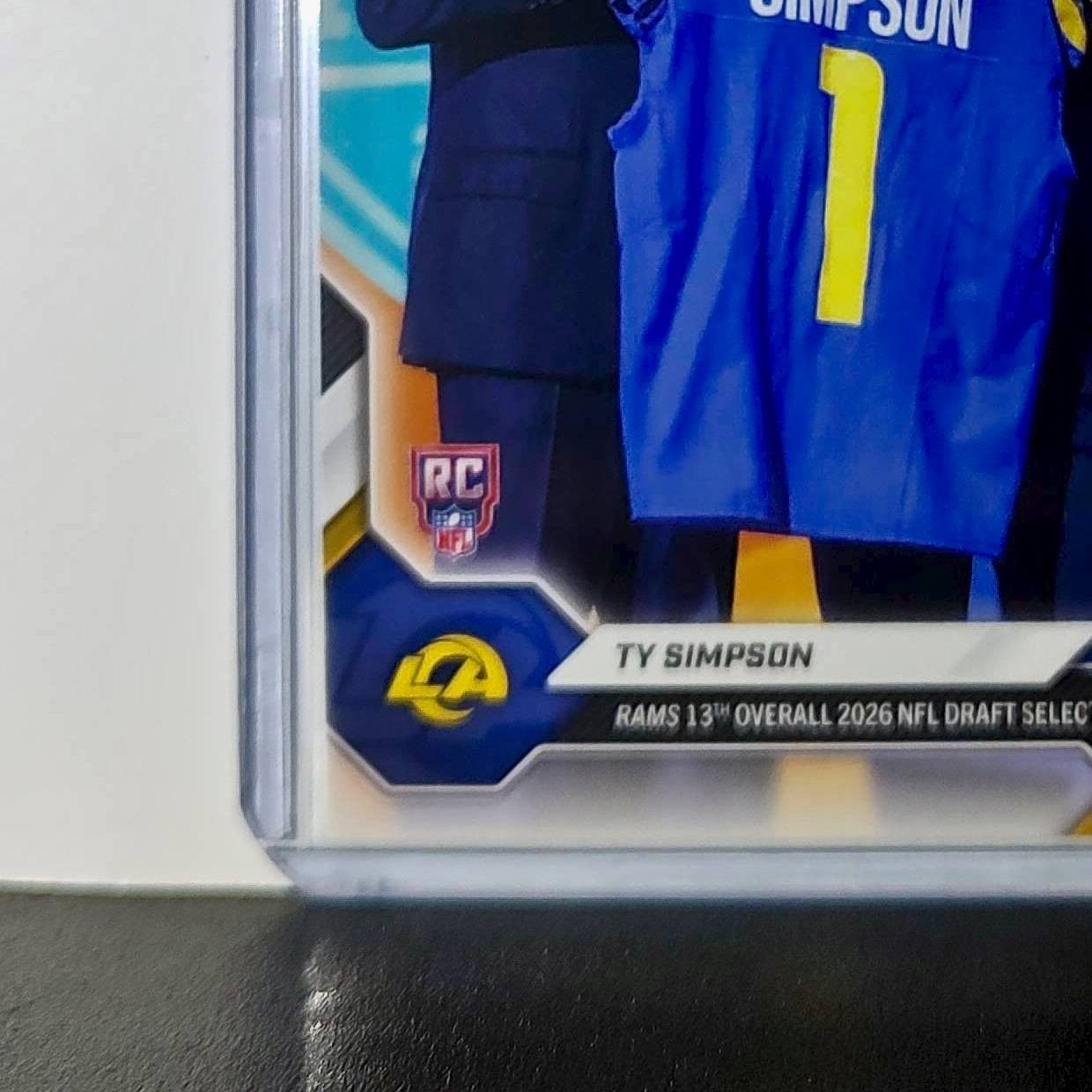 Ty Simpson Rookie 2026 Topps Now Draft Night #TSIM Card Los Angeles Rams