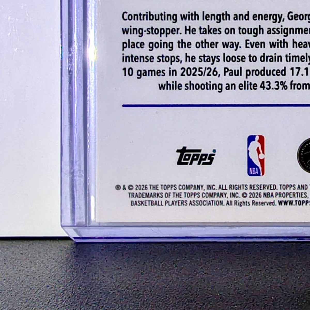 Paul George 2025-26 NBA Topps Chrome Update X-Fractor #77 Card 76ers