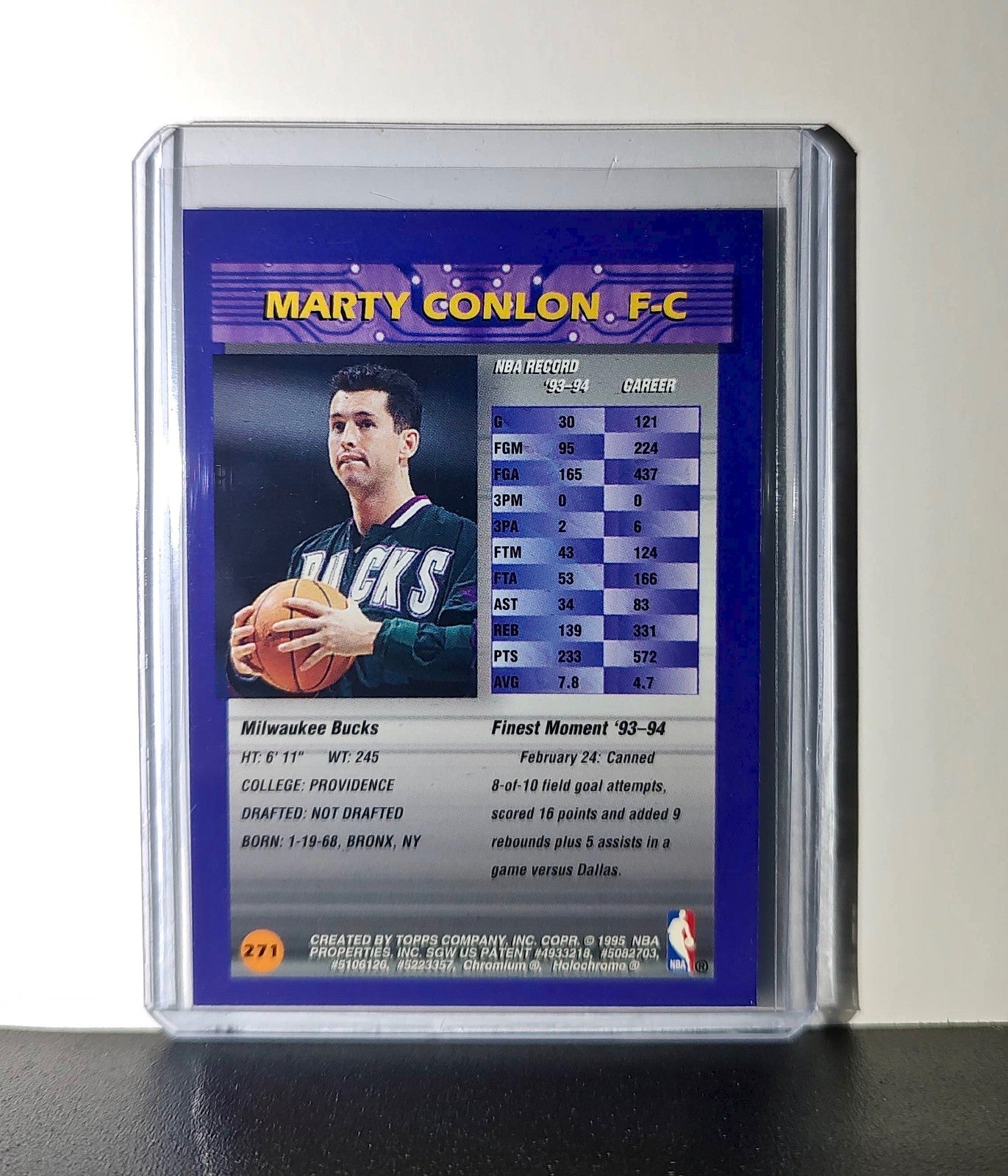 Marty Conlon 1994-95 Topps Finest #271 Basketball Card
